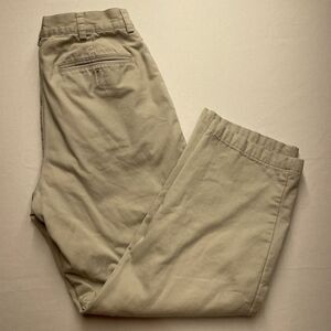 LL Bean Men's Flannel Lined Khaki Pants 31x29 (31x27) Tan Flat‎ Front